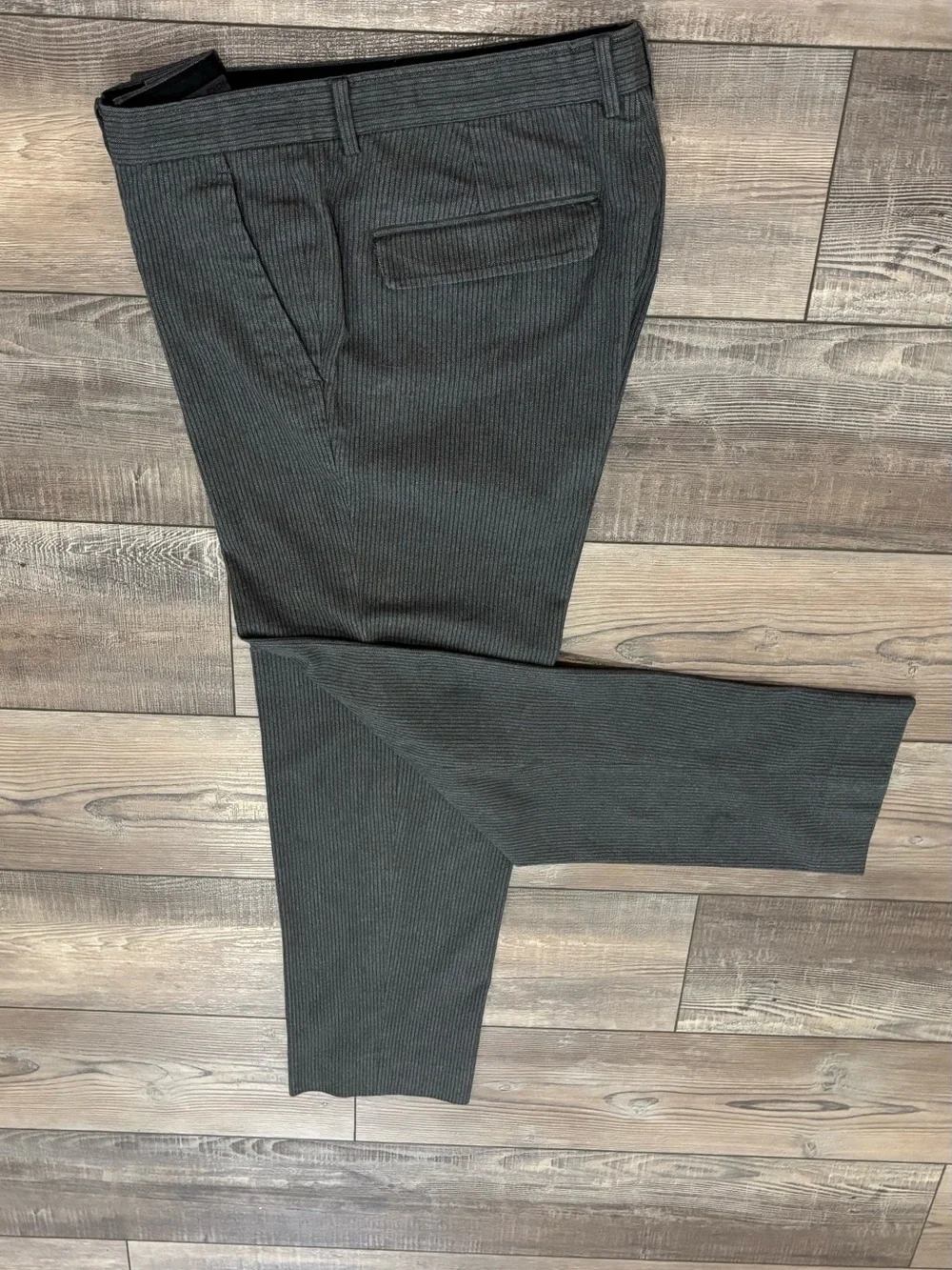 Men's Charcoal Pinstripe Dress Pants - Classic Tailored Fit  A/X Armani Exchange